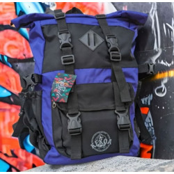 Kekoa Roll Top Skate Backpack Black Purple