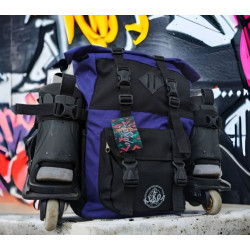 Kekoa Roll Top Skate Backpack Black Purple