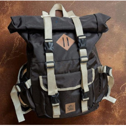 Kekoa Roll Top Skate Backpack Black Brown