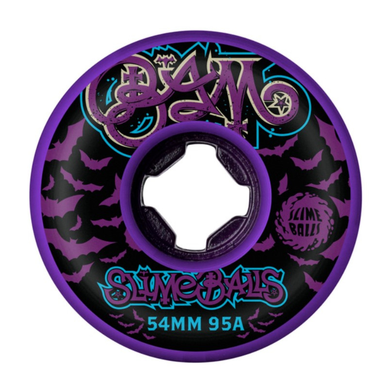 Slime Balls Bam Margera Purple 54mm 95A Skateboard Wheels – Set of 4