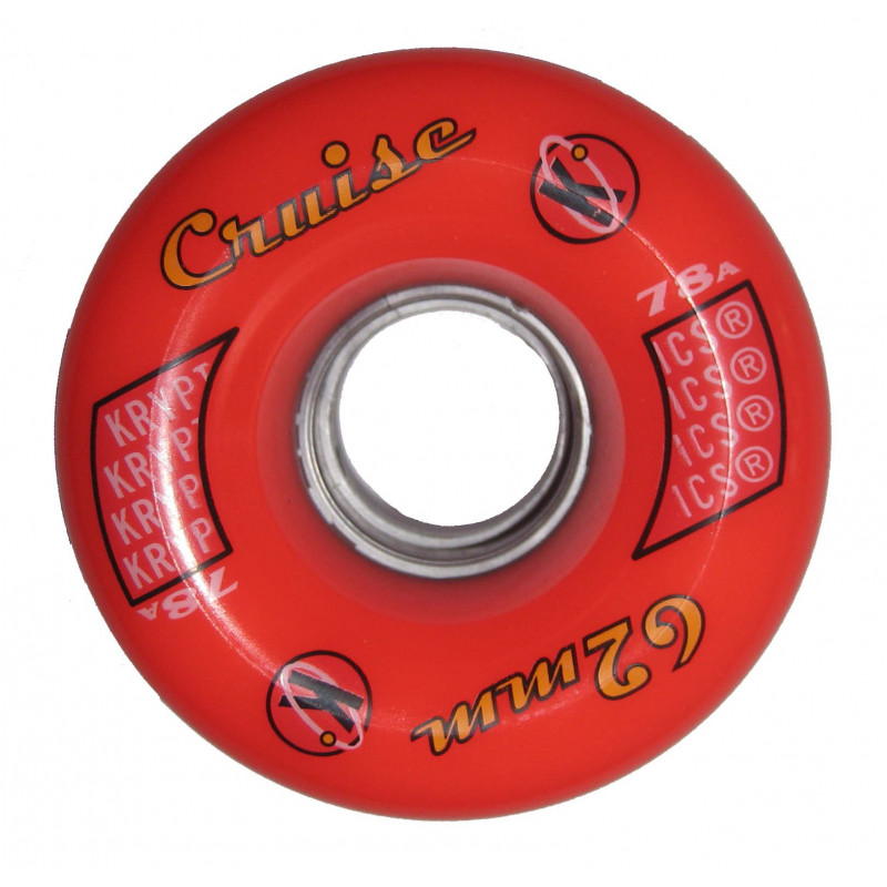 Roue roller quad derby - Kryptonics Cruise rouge 62mm - 78a