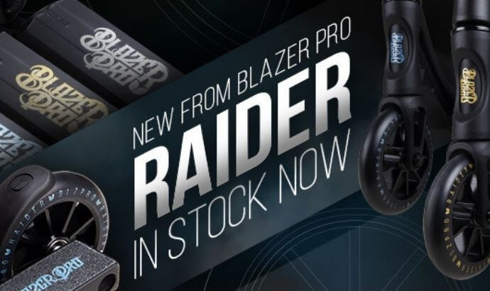 Découvrez les nouvelles trottinettes Blazer Pro Raider, ainsi que les decks et roues de trottinettes freestyle. 